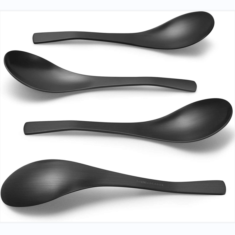 6pcs Heavy Stainless Steel Soup Spoons, Household Table & Dessert Spoons