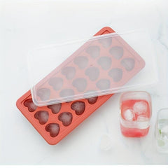 2pcs Silicone Ice Cube Mold 21 Grid Tray with Lid Stackable for Freezer Cocktail