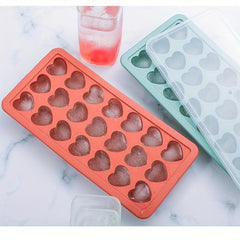 2pcs Silicone Ice Cube Mold 21 Grid Tray with Lid Stackable for Freezer Cocktail