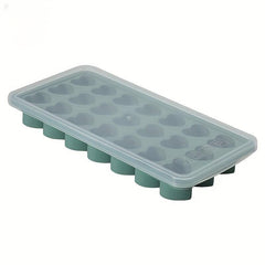 2pcs Silicone Ice Cube Mold 21 Grid Tray with Lid Stackable for Freezer Cocktail