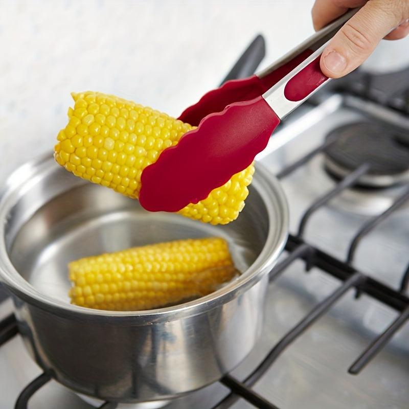 1pc Silicone Food Tongs Heat Resistant Anti-scalding Clip