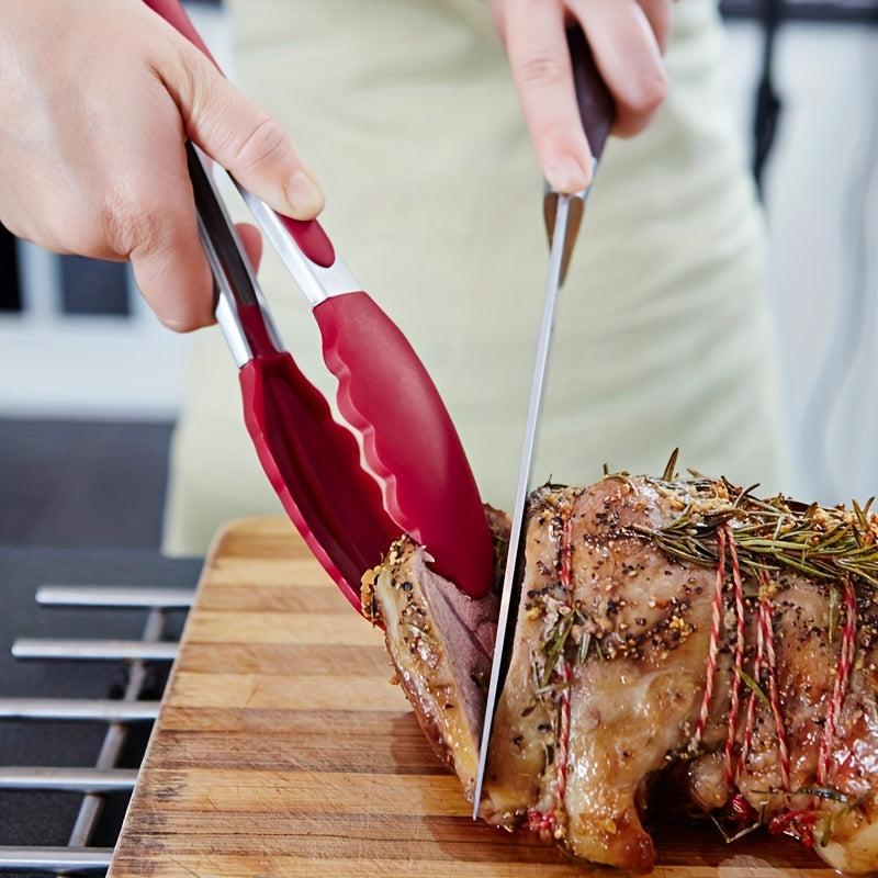 1pc Silicone Food Tongs Heat Resistant Anti-scalding Clip