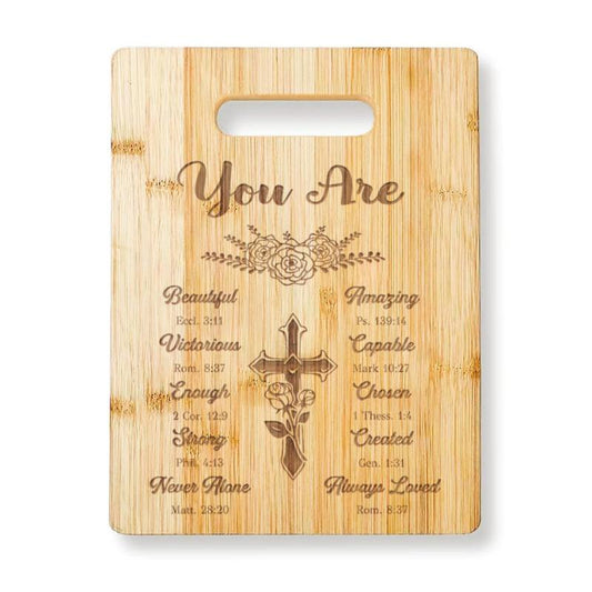 Religious Engraved Bamboo Cutting Board for Women - Christian Gift