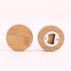 Bamboo Circle Personalized Bottle Opener Solid Barware Tool Wedding