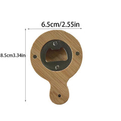 Bamboo Circle Personalized Bottle Opener Solid Barware Tool Wedding
