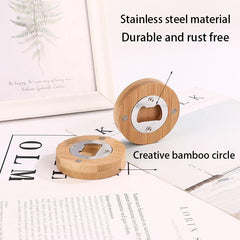 Bamboo Circle Personalized Bottle Opener Solid Barware Tool Wedding