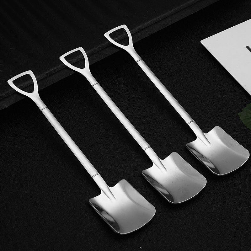2pcs Stainless Steel Spade Spoon Household Dessert Ice Cream Watermelon Spoon