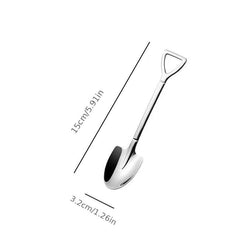 2pcs Stainless Steel Spade Spoon Household Dessert Ice Cream Watermelon Spoon