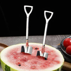 2pcs Stainless Steel Spade Spoon Household Dessert Ice Cream Watermelon Spoon