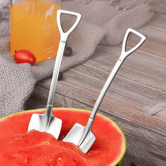 2pcs Stainless Steel Spade Spoon Household Dessert Ice Cream Watermelon Spoon