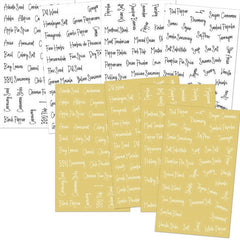 8pcs Spice Jar Labels Waterproof Pre printed Clear Stickers