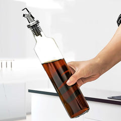 Glass Bottle & Stainless Steel Funnel Olive Dispenser