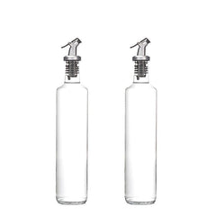 Glass Bottle & Stainless Steel Funnel Olive Dispenser