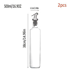 Glass Bottle & Stainless Steel Funnel Olive Dispenser