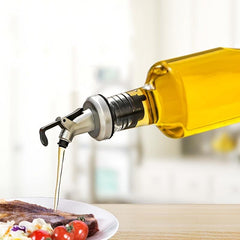 Glass Bottle & Stainless Steel Funnel Olive Dispenser