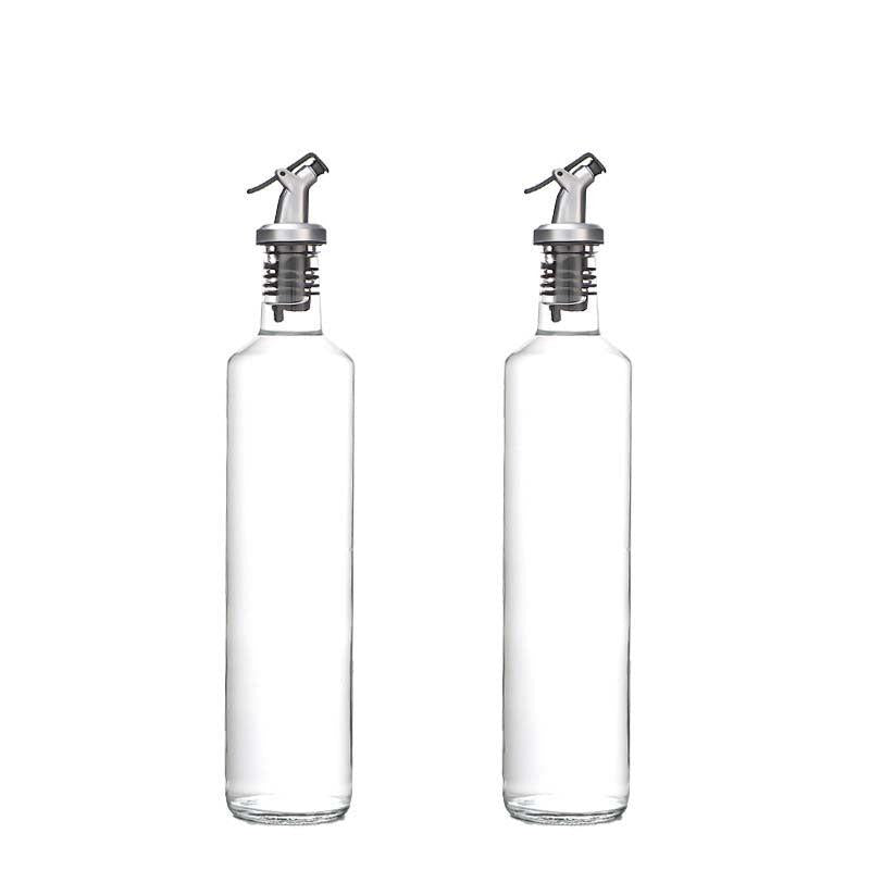 Glass Bottle & Stainless Steel Funnel Olive Dispenser