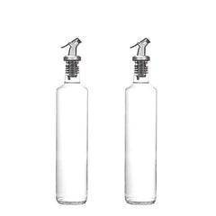 Glass Bottle & Stainless Steel Funnel Olive Dispenser
