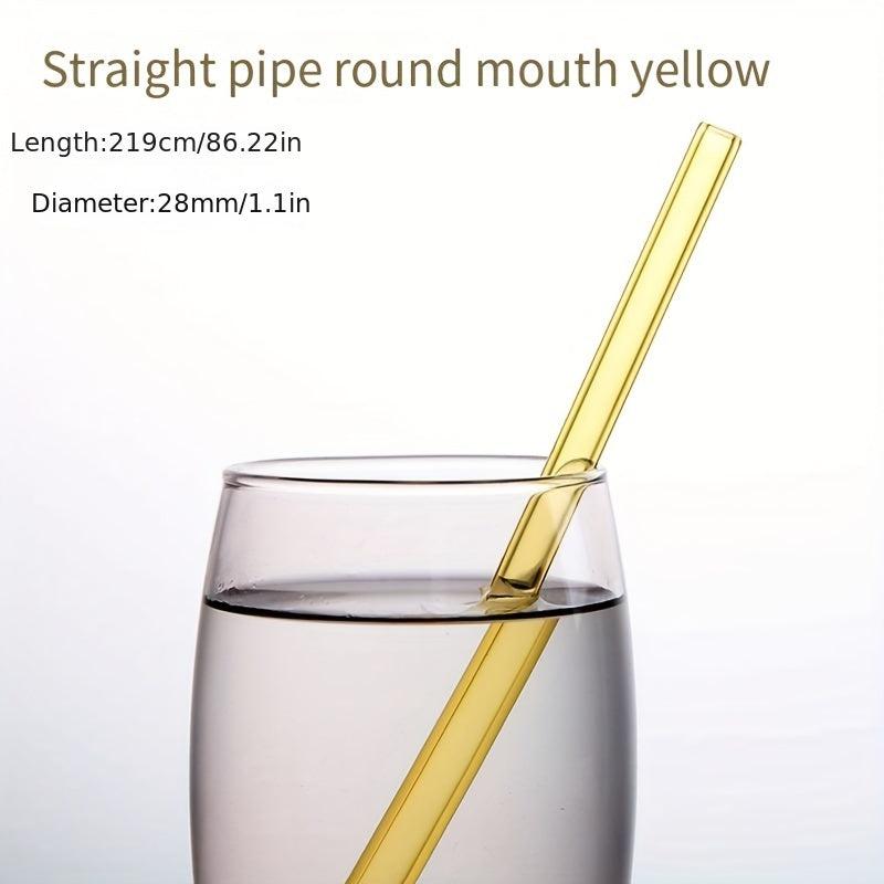 10pcs Heat Resistant Borosilicate Glass Straws Set