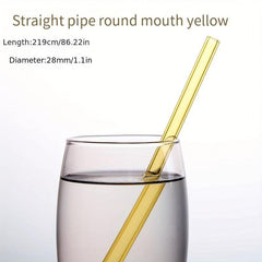10pcs Heat Resistant Borosilicate Glass Straws Set
