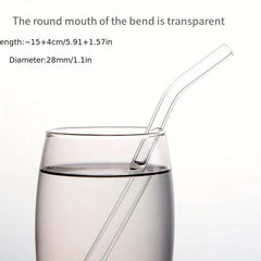 10pcs Heat Resistant Borosilicate Glass Straws Set