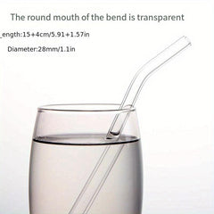 10pcs Heat Resistant Borosilicate Glass Straws Set