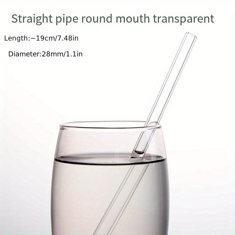 10pcs Heat Resistant Borosilicate Glass Straws Set
