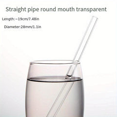 10pcs Heat Resistant Borosilicate Glass Straws Set