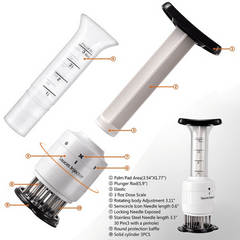 Stainless Steel Meat Tenderizer Injector Tool with Needles