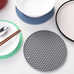 4pcs Silicone Coasters Non Slip Dining Table Mat Insulated Kitchen Mat