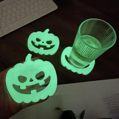 5pcs Halloween Ghost Coffee Mat Cup Placemat Heat Resistant Table Decoration