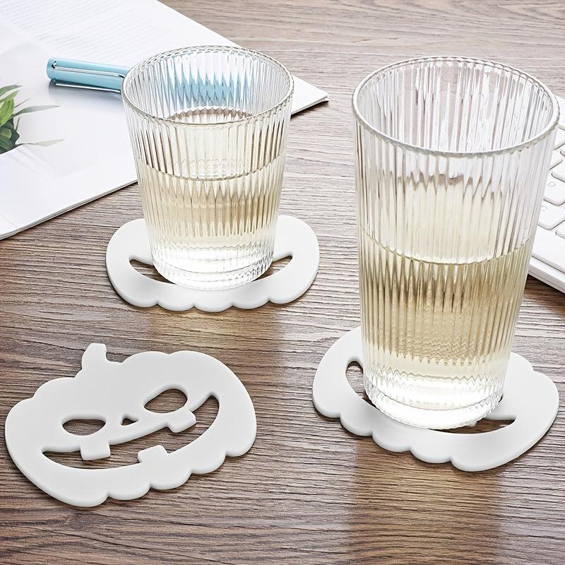 5pcs Halloween Ghost Coffee Mat Cup Placemat Heat Resistant Table Decoration