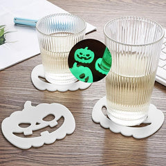 5pcs Halloween Ghost Coffee Mat Cup Placemat Heat Resistant Table Decoration