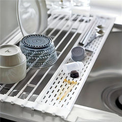 Sink Drain Rack Foldable Vegetable Drain Basket Kitchen Water Pool Shelf