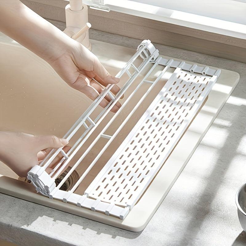 Sink Drain Rack Foldable Vegetable Drain Basket Kitchen Water Pool Shelf