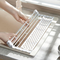Sink Drain Rack Foldable Vegetable Drain Basket Kitchen Water Pool Shelf