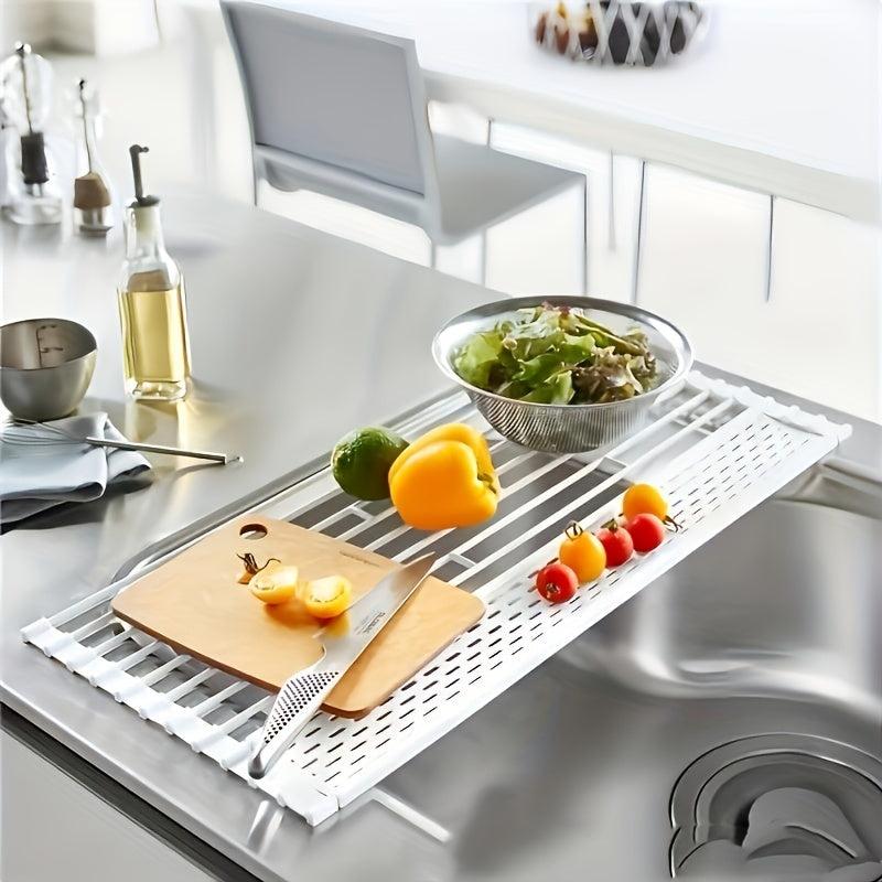 Sink Drain Rack Foldable Vegetable Drain Basket Kitchen Water Pool Shelf