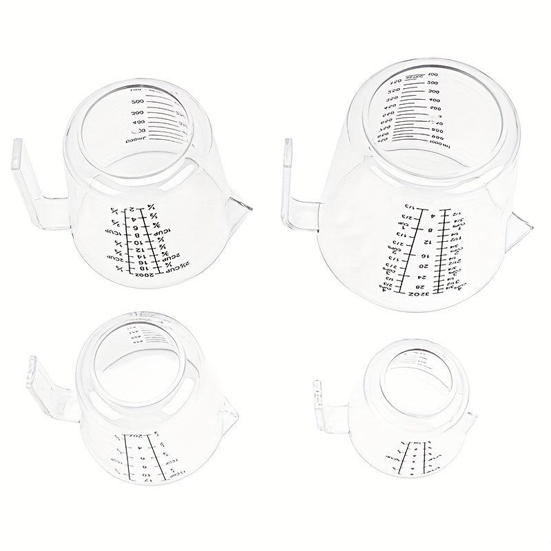 4pcs Plastic Measuring Cups Set with Multiple Scales 150 300 600 100