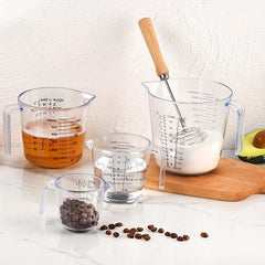 4pcs Plastic Measuring Cups Set with Multiple Scales 150 300 600 100