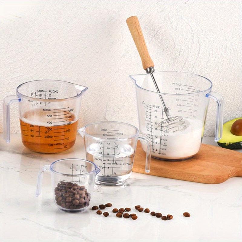 4pcs Plastic Measuring Cups Set with Multiple Scales 150 300 600 100