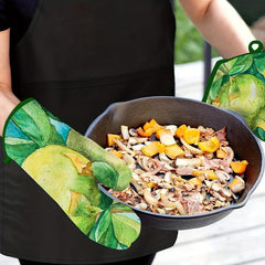 2pcs Cotton Oven Mitts Kitchen Baking Gloves