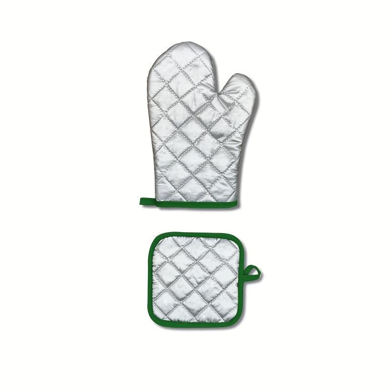 2pcs Cotton Oven Mitts Kitchen Baking Gloves