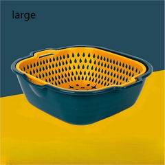 6pcs Double Layer Drain Basket Colander Strainer Reusable Fruits Washing Basket
