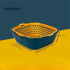6pcs Double Layer Drain Basket Colander Strainer Reusable Fruits Washing Basket