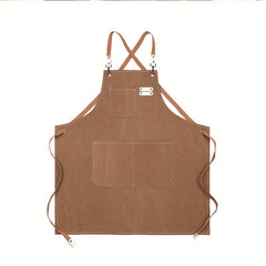 Solid Style Linen Apron Waterproof Kitchen Cooking Apron