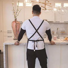 Solid Style Linen Apron Waterproof Kitchen Cooking Apron