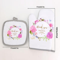 Cotton Oven Mitt Heat Insulation Gloves Kitchen Baking Gentleman Print