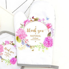 Cotton Oven Mitt Heat Insulation Gloves Kitchen Baking Gentleman Print