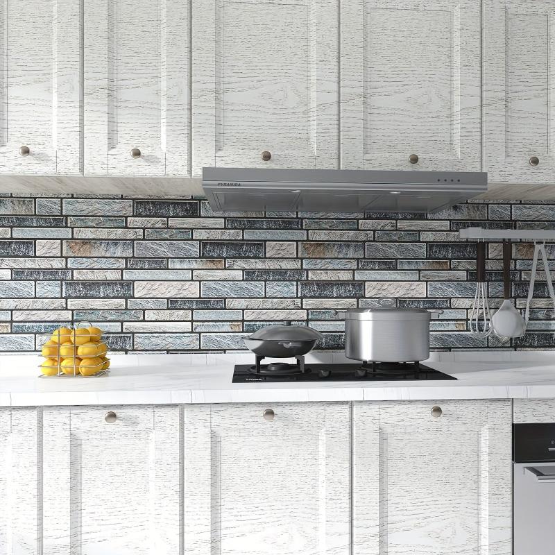 Cuttable Adhesive Stripe Tiles Wallpaper Waterproof