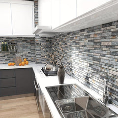 Cuttable Adhesive Stripe Tiles Wallpaper Waterproof