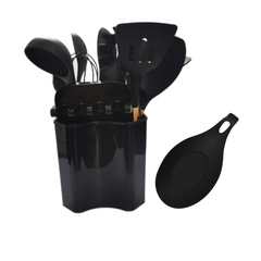 14pcs Non Stick Silicone Kitchen Utensil Set with Spoon Rest